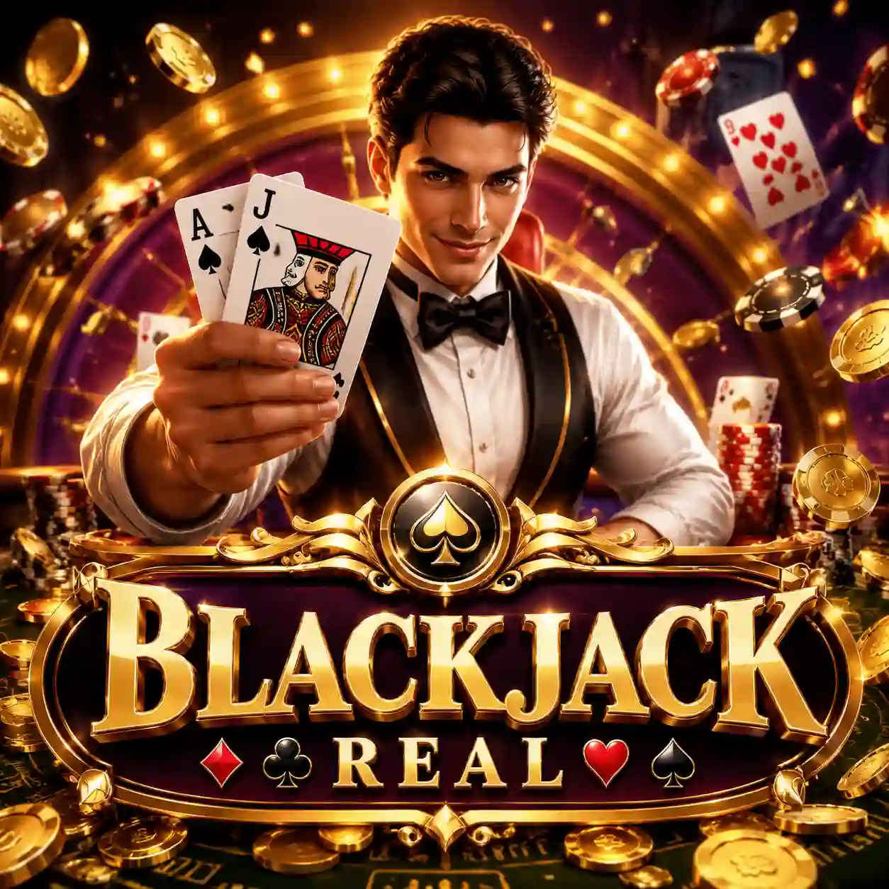Mesa de blackjack clássico com cartas de baralho no 36h